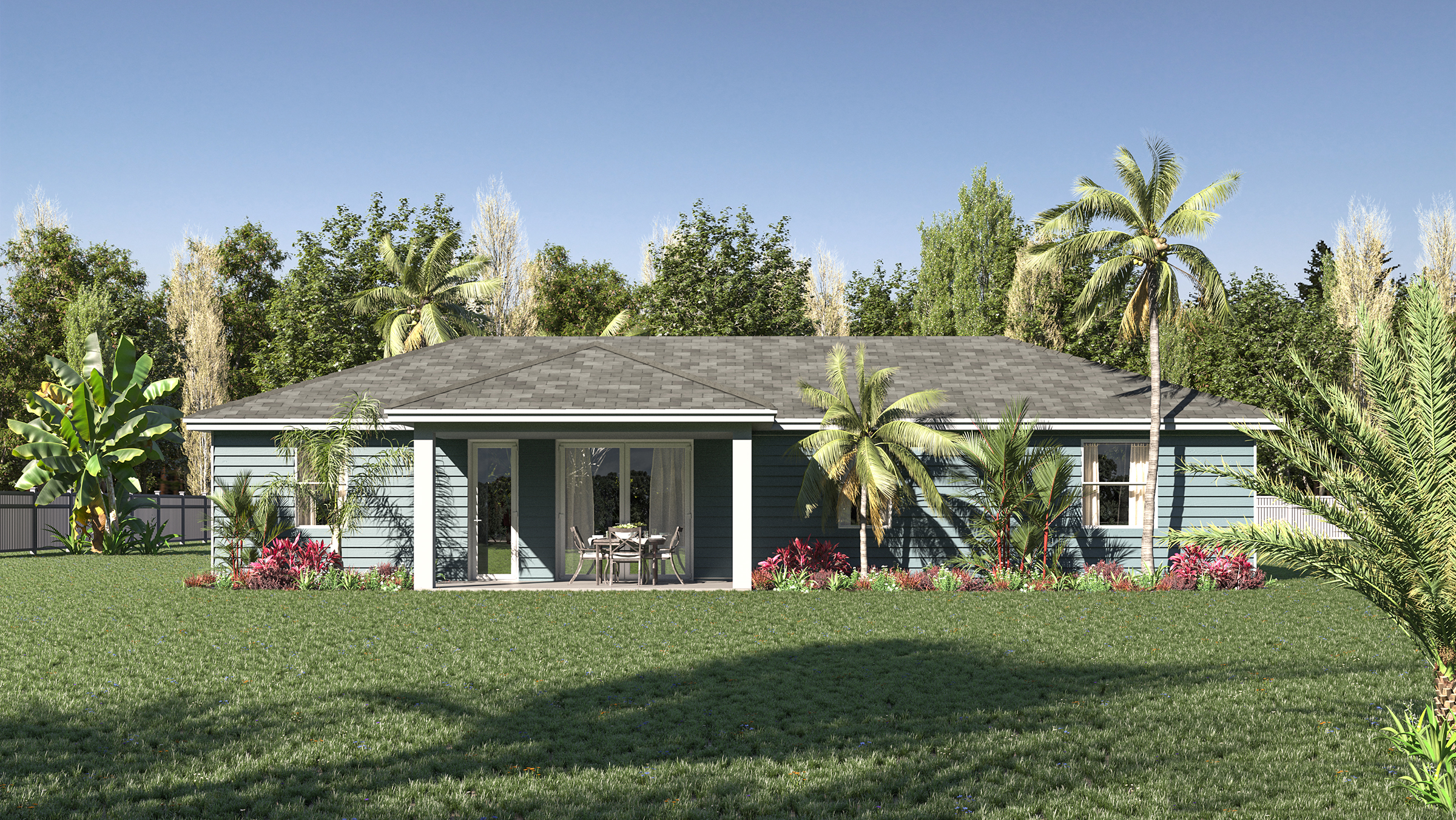 Model home rear elevation — 2621 Clearwood Street, Inverness FL